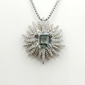 David Yurman Starburst Pendant Necklace With Prasiolite And Diamonds , 30mm